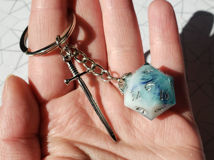 "The Nightsong" - Handmade D20 Keychain