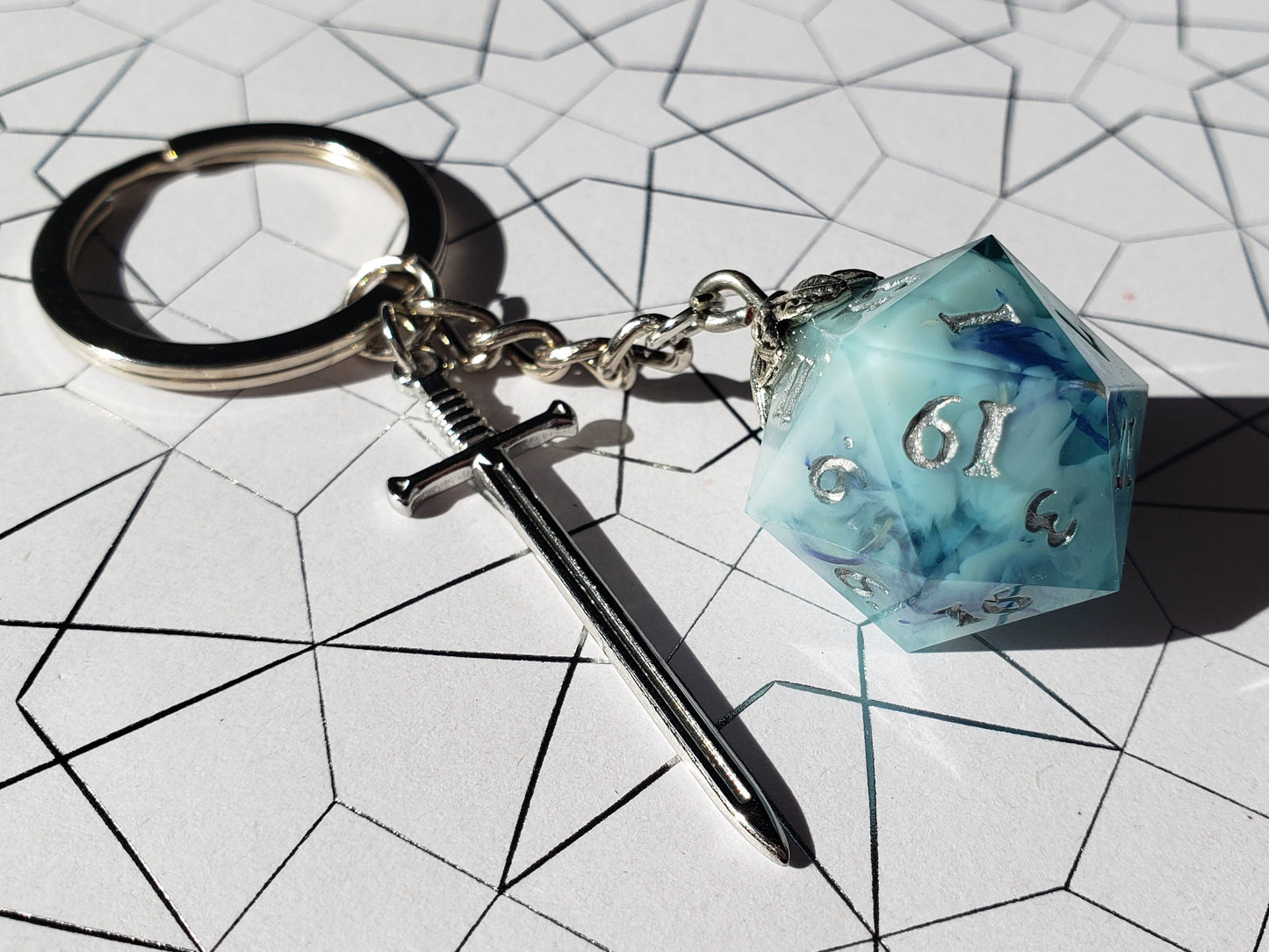 "The Nightsong" - Handmade D20 Keychain