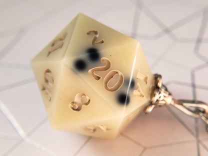 "Boba Milk Tea" - Handmade D20 Keychain