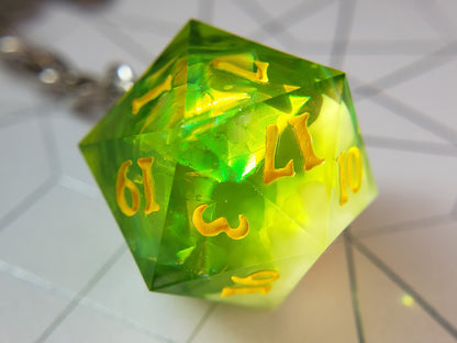 "Snake Bite" - Handmade D20 Keychain