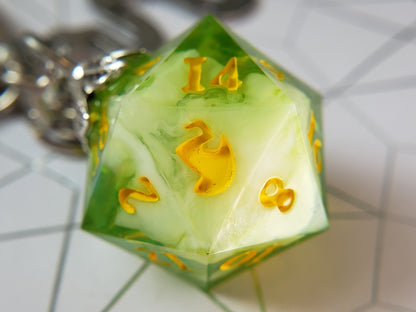 "Snake Bite" - Handmade D20 Keychain