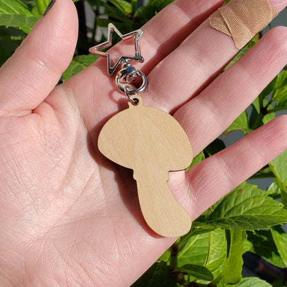 Amanita Mushroom Wooden Keychain